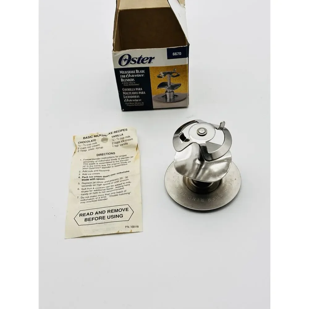 OSTER Blender Milkshake Blade part number 6670. Original Box. VG Condition